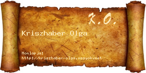 Kriszhaber Olga névjegykártya